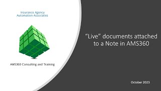 Live Documents in AMS360 via Notes