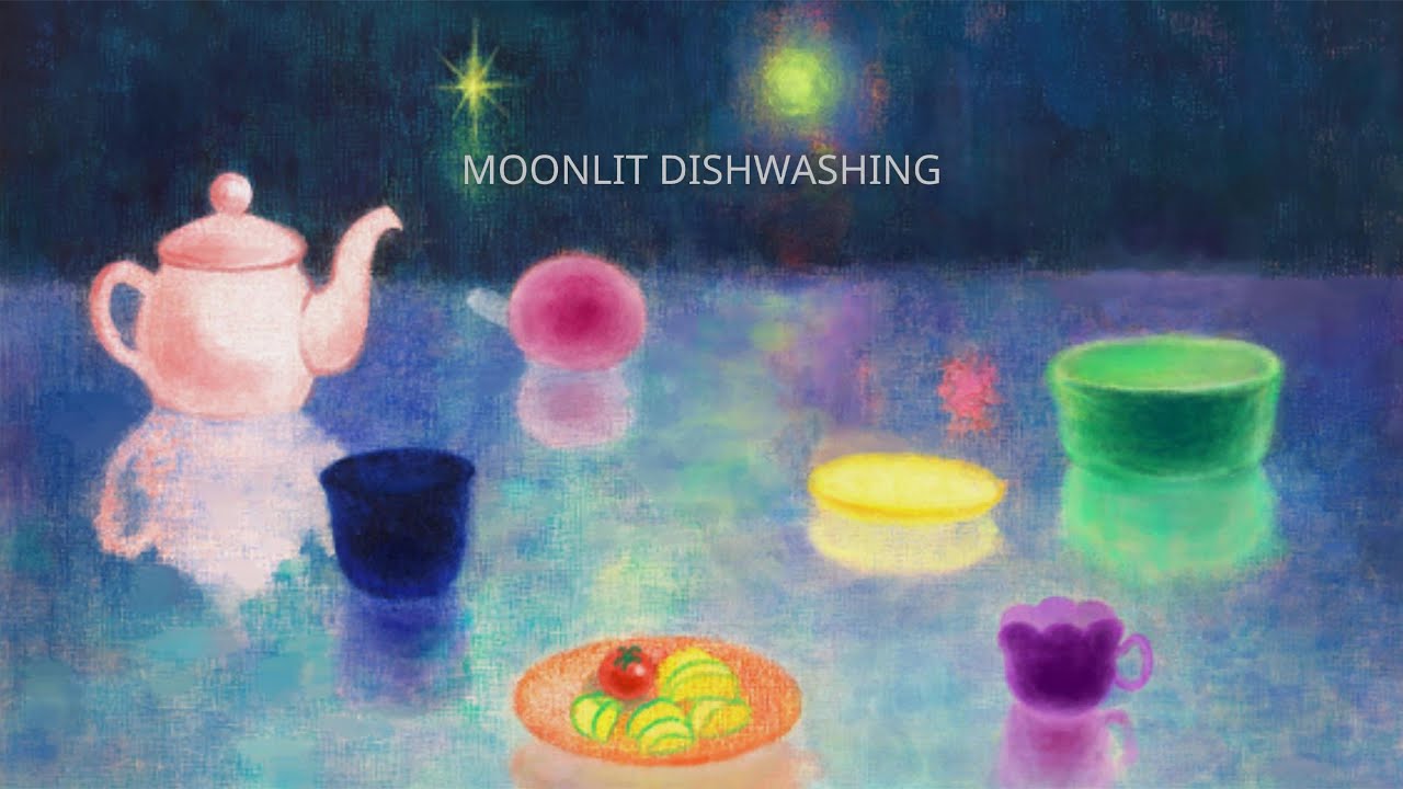 Moonlit Dishwashing | AI-based Digital Art Video by NAGY 