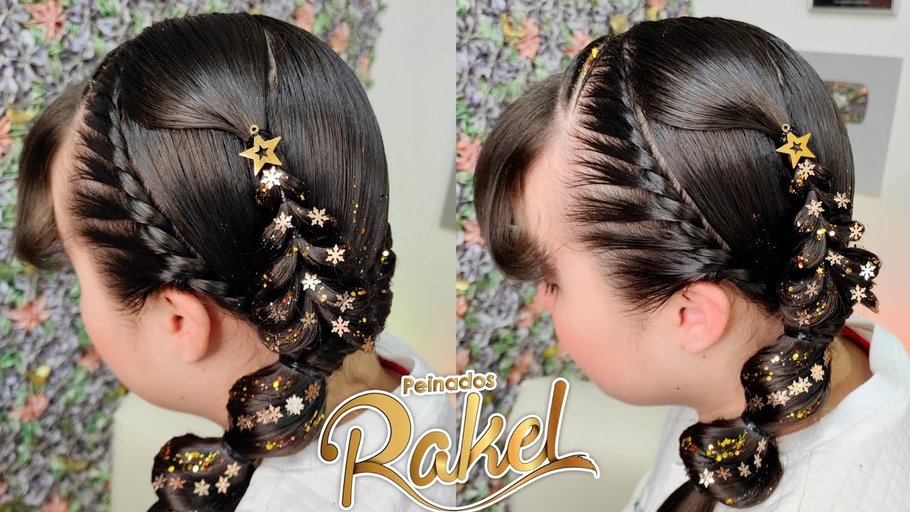 Peinado Para Navidad 🎄✨/ Árbol De NAVIDAD 🎄/ Peinado Super Fácil!!/ Peinados Rakel