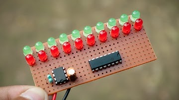 Invert LED chaser using CD4017 and NE555 IC
