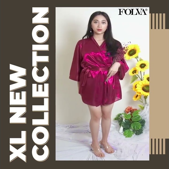 FOLVA Kimono robe baju tidur wanita satin 1616MKIM_XL big size jumbo