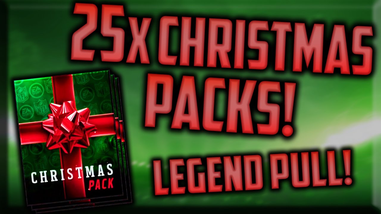 25x CHRISTMAS PACK OPENING! Random Legend Pull! (Madden Mobile 17)