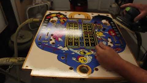 Pinball Playfield Overlay PT 14 Clearcoat Sanding