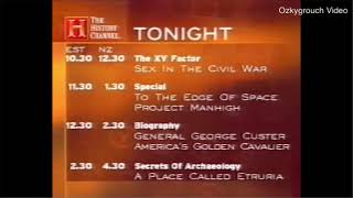 History Channel Foxtel - Lineup 23 Jul 2004