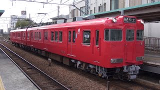 1381列車 普通 知立行 名鉄6000系6043F②全検明け 重原駅 発車  2022年2月17日(木)撮影