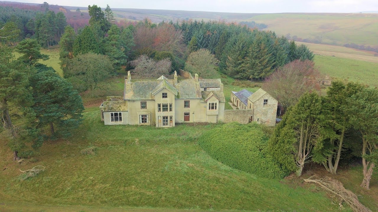 St johns hall 2 by drone, Weardale, Co Durham. Abandoned places UK