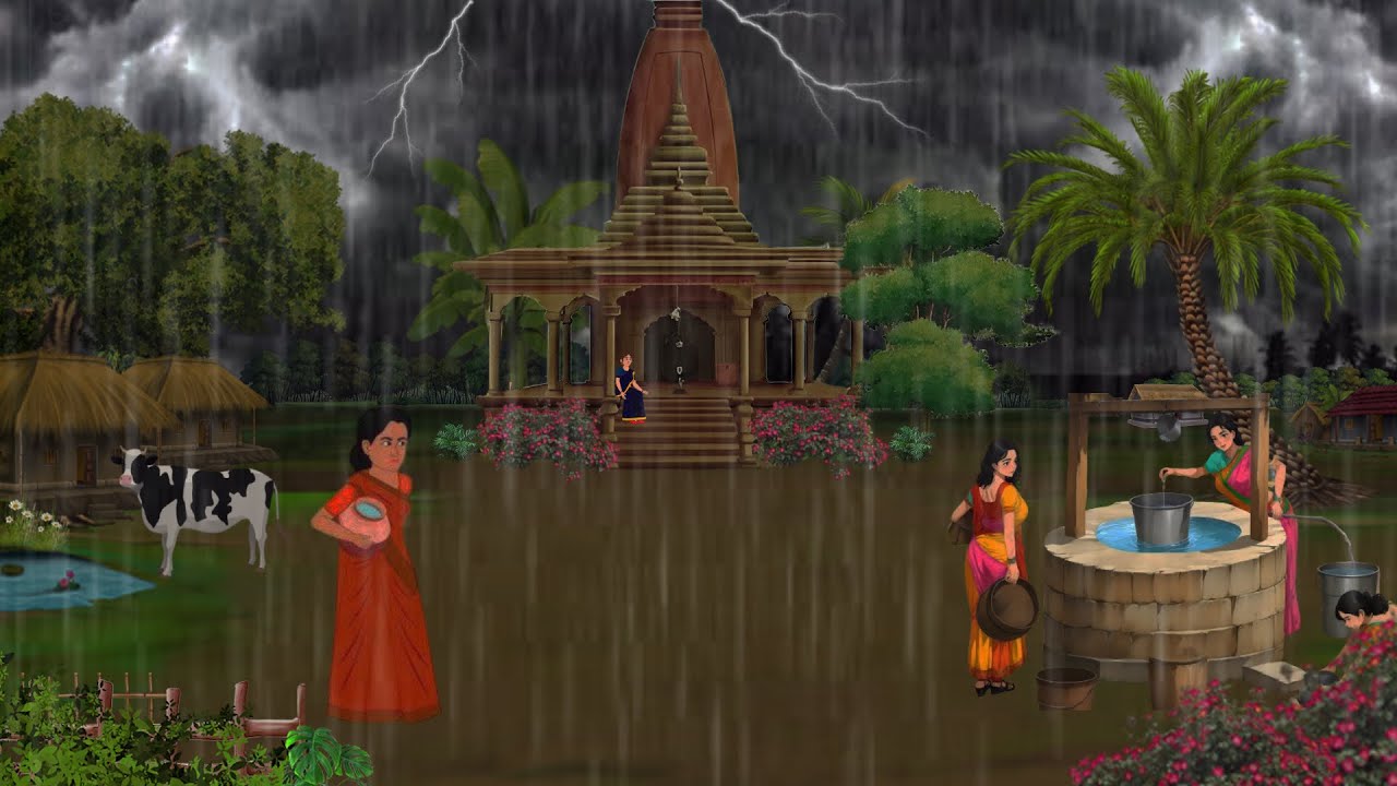 बारिश के कहर में एक गरीब और एक अमीर बहू का ससुराल  ‌| हिंदी कहानी |Hindi Story | cartoon story