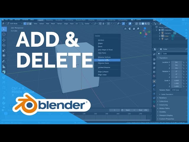 Add & Delete - Blender 2.80 Fundamentals - YouTube