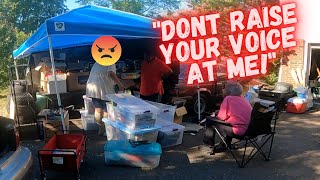 CRAZY GARAGE SALE DRAMA CAUGHT ON CAMERA