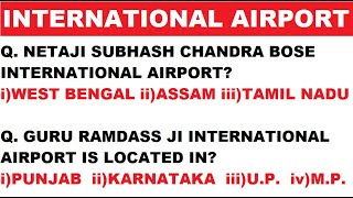 International Airports in India|Static GK|Important Questions on Airports|Hvs Studies|