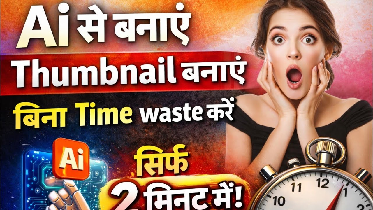 YouTube Thumbnail Design Without Editing Skills || YouTube Thumbnail Banane Ka Best Tarika 2026