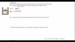 Chapter 15, Example #2 (First Law of Thermodynamics)