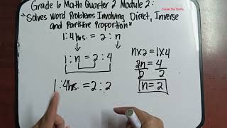 Solving Word Problems Involving Direct, Inverse and Partitive Proportion/Math 6 Q2 M2 #maths