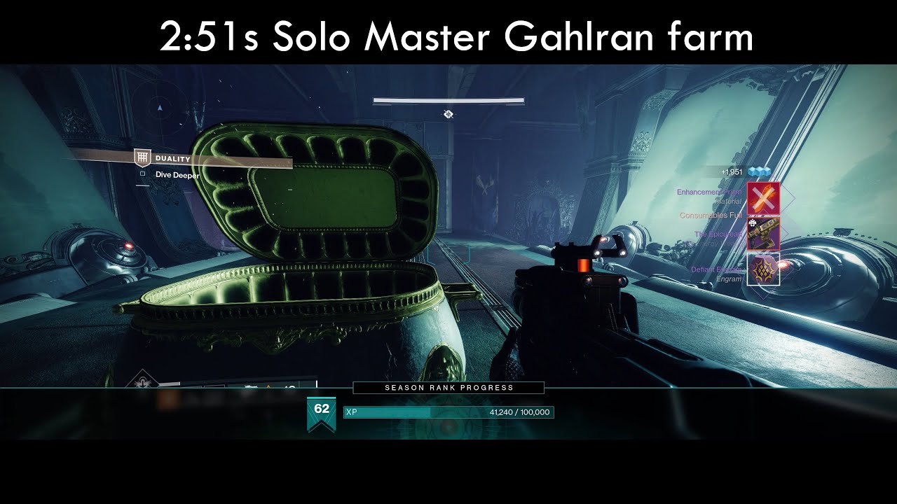 Solo Master Duality Gahlran farm in under 3 mins (2:51s)