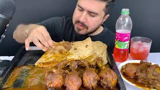 ASMR EATING SPICY CHICKEN                        CURRY +SPICY EGG CURRY +WHITE RICE SUBSCRIBE MY CNL