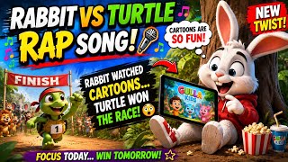 Slow and Steady Wins the Race Rap🎵| Rabbit VS Turtle Story with New Twist 🐇 VS 🐢 | Kids Song