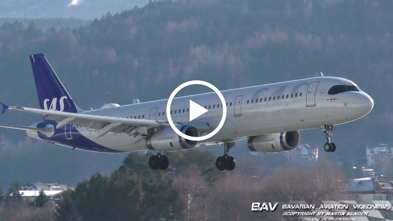 Airbus A321 - SAS Scandinavian Airlines "new livery" OY-KBH - landing at Innsbruck Airport