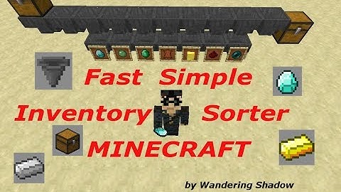 Simple Inventory Sorter, Minecraft, early game, only iron and wood to build