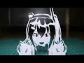 切り絵でぐるぐるする足立レイ【まわる洗濯ネット】~"Adachi Rei"paper cut-outs~