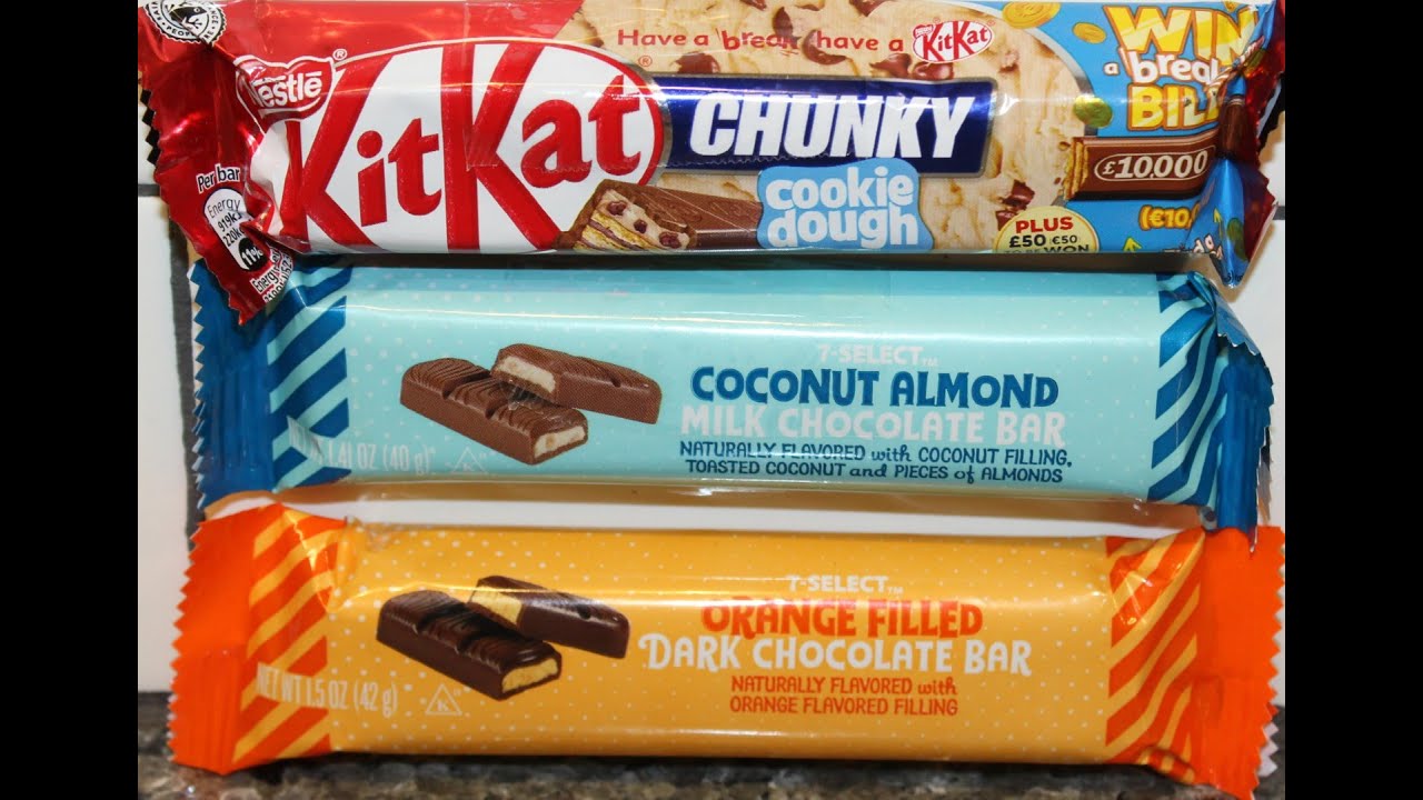 Kit Kat Chunky Cookie Dough, 7Eleven 7Select Chocolate Bar Coconut