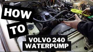 How To Install a Water Pump  Volvo 240 B230F  Cooling System