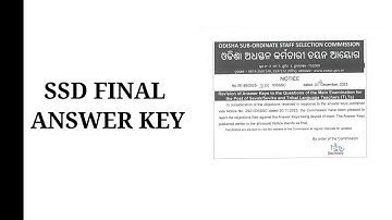 Ssd final answer key/ssd results/osssc answer key/ssd cut off/ssd sevak sevika