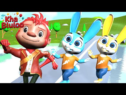 Five Little Bunnies | Colorful Bunnies | KhaBluloo Nursery Rhymes & Kids Song