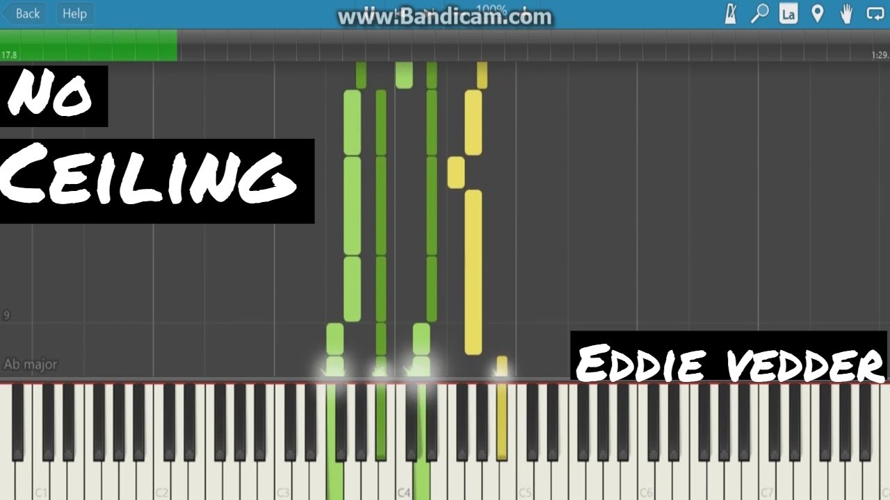 No Ceiling Eddie Vedder Piano Tutorial