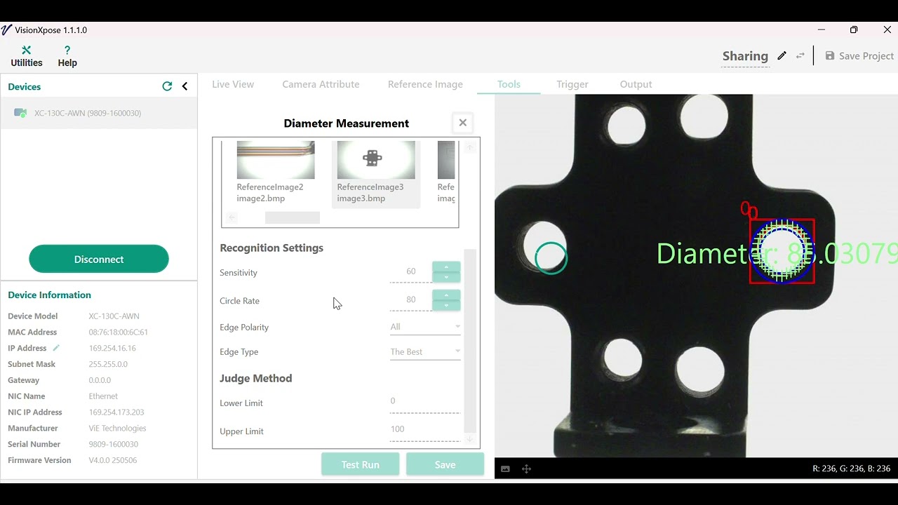 Diameter measurement