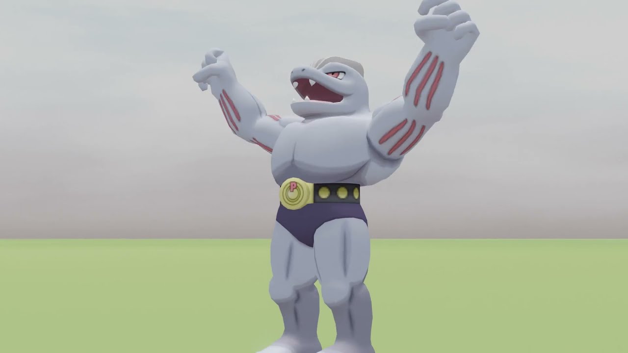 Machop Evolves Into Machoke [Blender Animation]
