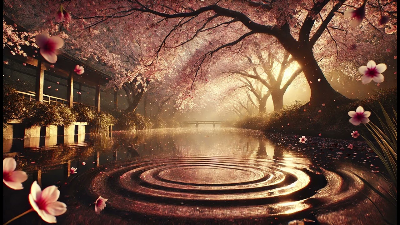 Soft Synth Lofi Chillhop Violin & Rippling Water for Emotional Healing 🌸🌅💧