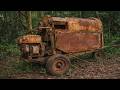 Restoration An Old Rusted Rice Threshing Machine Abandoned From 1992s Helps Farmers Harvest Again