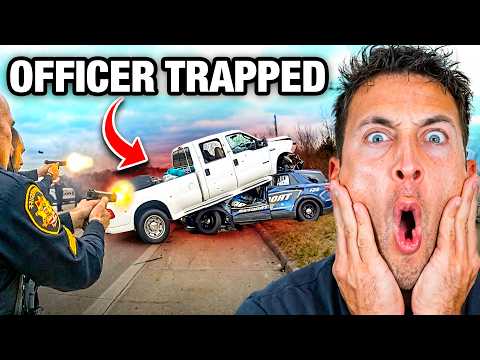 Truck Lands On Cop