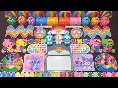 RELAXING WITH COLORFUL VS RAINBOW SLIME ! Mixing MAKEUP, CLAY & Glitter into GLOSSY Slime !!!