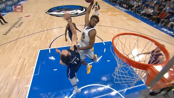 Andrew Wiggins most insane poster dunk on Luka Don...