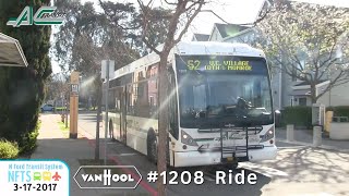 AC Transit Ride - Van Hool A300L Route 52 #1208 To North Berkeley