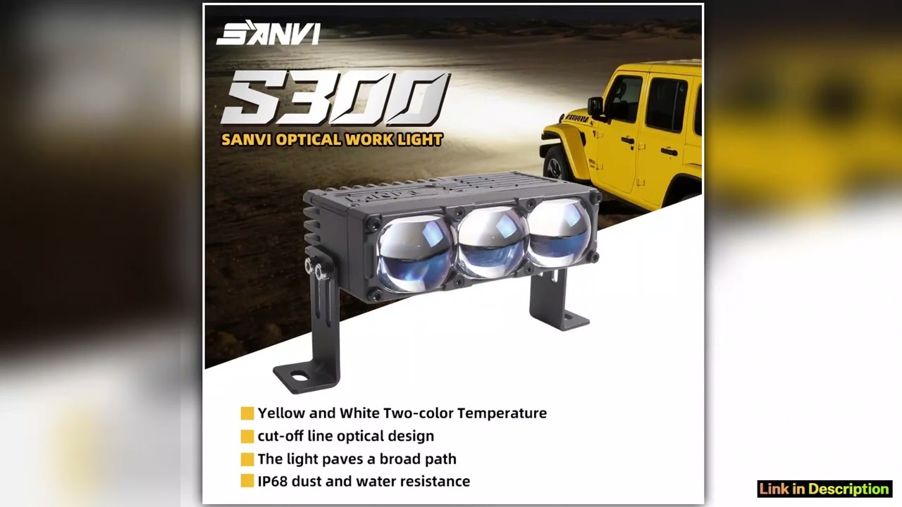 SANVI Dual Colors S300 LED Spotlight Lights Auxiliary Lamp for Car Grille Bumper Motorcycle Auxilia