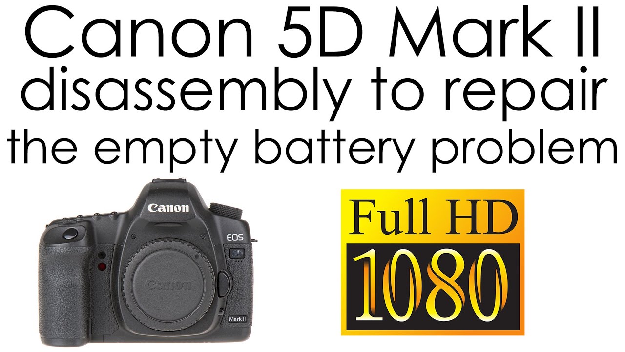 Canon EOS 5D Mark II battery empty problem repair: disassembly and