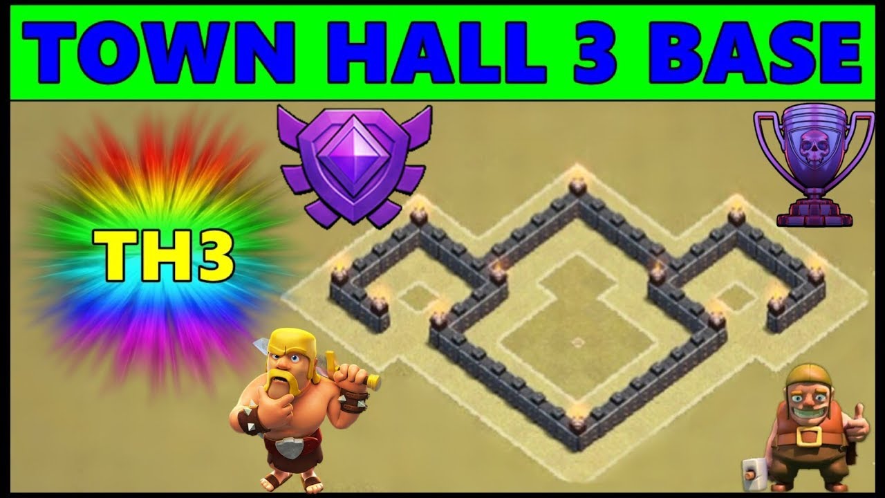 Clash of Clans - BEST Town Hall 3 Base CoC TH3 Trophy base design (TH3) speed build!