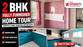 2 BHK Fully Furnished Home Tour | Complete Home Furniture Design Ideas