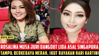 Tdanil Berkebaya Merah Rosalina Musa Juri Dangdut Lida Asal Singapura Ikut Rayakan Hari Kartini