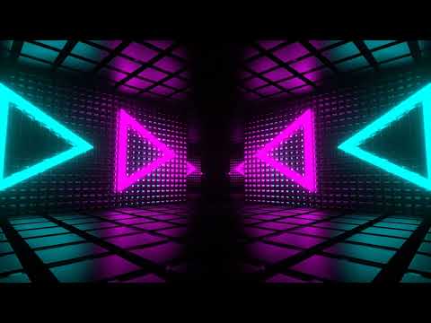 Cyan Magenta Geometric VJ Loop - 4k Neon Animation