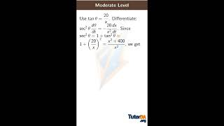 Solve related rates problem involving angle of elevation/depression in 30 sec #shorts #math #tutorda