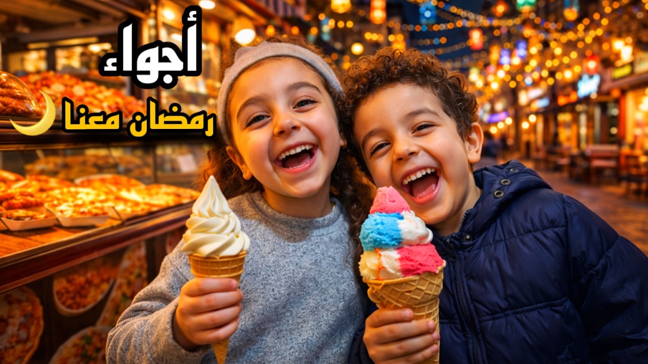أحلى مشوار بعد الإفطار مع إيلين وعمر ✨ أكلنا بوظة بالسر بدون ما نانا تحس! 🤫🍦#الين_وعمر_عالم_المرح