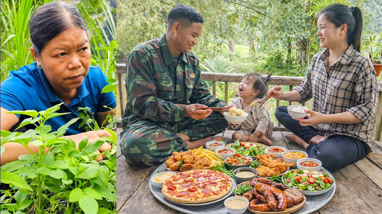 Harvesting Vegetables at The Farm: Family Work Together to Upgrade Their Home | Ly Tieu Ha's Husband