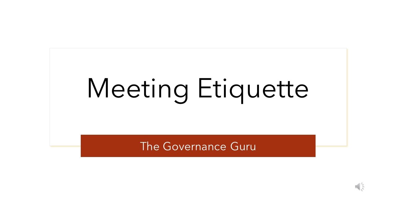 Top tips for great meeting etiquette