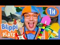 Dino Dig Shovel Showcase! 👷🏻♂️ BEST OF BLIPPI PLAYS ROBLOX! 🎮 Educational Gaming Videos for Kids