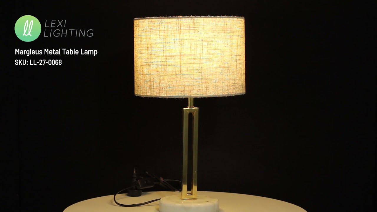 Margleus Metal Table Lamp with Marble Base