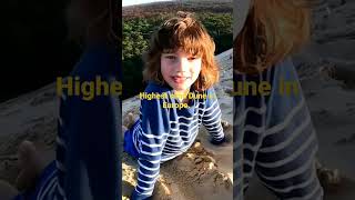 Van Life--Timothy Climbing The Highest Sand Dune In Europe. Dune De Pilat.