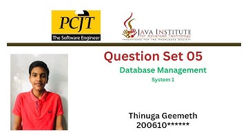 Question Set 05 | Database Management System | Java Institute